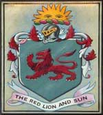 The pub sign. Red Lion & Sun, Highgate, Greater London
