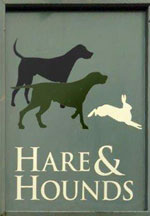 The pub sign. Hare & Hounds, St Albans, Hertfordshire