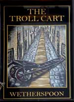 The pub sign. The Troll Cart, Great Yarmouth, Norfolk