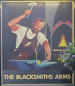 The pub sign. The Blacksmiths Arms, Rotherhithe, Greater London