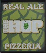 The pub sign. Hop, York, North Yorkshire