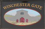 The pub sign. Winchester Gate, Salisbury, Wiltshire