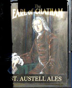 The pub sign. Earl of Chatham, Lostwithiel, Cornwall