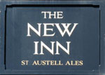 The pub sign. The New Inn, Tywardreath, Cornwall