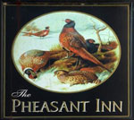 The pub sign. Pheasant Inn, St Newlyn East, Cornwall