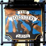The pub sign. The Foresters Arms, Dunster, Somerset