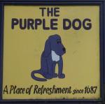 The pub sign. The Purple Dog, Colchester, Essex