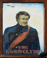 The pub sign. The Lord Clyde, Borough, Central London