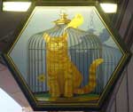 The pub sign. Merchant (formerly The Cat & Canary), Docklands & Isle of Dogs, Greater London