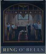 The pub sign. Ring o' Bells, Lathom, Lancashire