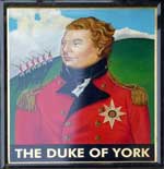 The pub sign. Duke of York, Chiswick, Greater London