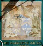 The pub sign. Painters Arms, Luton, Bedfordshire