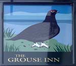 The pub sign. Grouse Inn, Carrog, Denbighshire