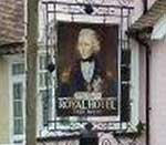 The pub sign. Royal Hotel, Mundesley, Norfolk