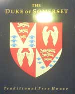 The pub sign. The Duke of Somerset, Aldgate, Central London