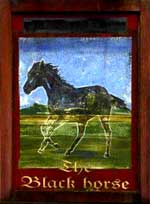 The pub sign. Black Horse, Lacey Green, Buckinghamshire