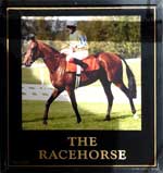 The pub sign. The Racehorse, Carshalton, Greater London