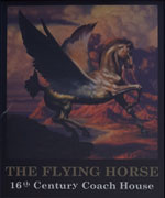 The pub sign. The Flying Horse, Canterbury, Kent