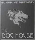 The pub sign. The Dog House Pub (formerly The Dog House & Vinyl Micropub), Smeeth, Kent