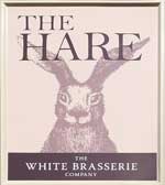 The pub sign. The Hare, Harrow Weald, Greater London