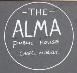 The pub sign. The Alma, Islington, Central London