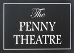 The pub sign. The Penny Theatre, Canterbury, Kent