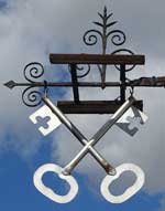 The pub sign. The Cross Keys, Thame, Oxfordshire