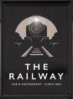 The pub sign. The Railway, Witham, Essex
