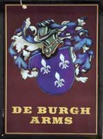 The pub sign. De Burgh Arms, West Drayton, Greater London