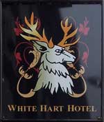 The pub sign. White Hart Hotel, Ashbourne, Derbyshire