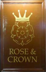The pub sign. Rose & Crown, York, North Yorkshire