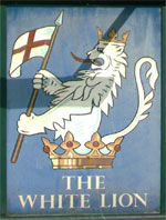 The pub sign. The White Lion, St Albans, Hertfordshire