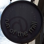 The pub sign. Mill (formerly Run of the Mill), Canterbury, Kent