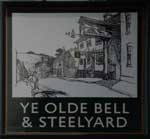 The pub sign. Olde Bell & Steelyard, Woodbridge, Suffolk
