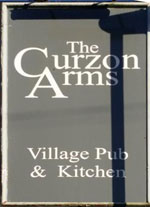 The pub sign. The Curzon Arms, Woodhouse Eaves, Leicestershire