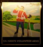 The pub sign. 5th Hants Volunteer Arms, Southsea, Hampshire