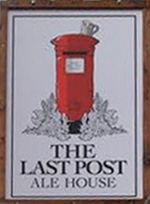 The pub sign. The Last Post, Derby, Derbyshire