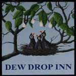 The pub sign. Dew Drop Inn, Littlehampton, West Sussex