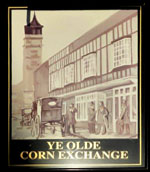 The pub sign. Corn Exchange (formerly Ye Olde Corn Exchange), Kingston upon Hull, East Yorkshire
