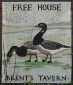 The pub sign. Brents Tavern, Faversham, Kent