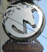 The pub sign. White Horse, Finningham, Suffolk