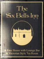 The pub sign. Six Bells, Gislingham, Suffolk