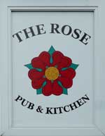 The pub sign. The Rose Pub & Kitchen, New Cross, Greater London