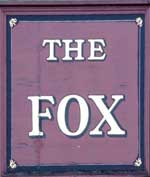 The pub sign. The Fox, Hanwell, Greater London