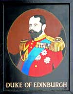 The pub sign. Duke of Edinburgh, Lee Green, Greater London