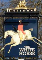 The pub sign. The White Horse, Richmond, Greater London
