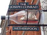 The pub sign. The Joseph Conrad, Lowestoft, Suffolk