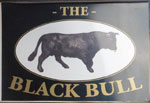 The pub sign. Black Bull, Blaydon, Tyne and Wear
