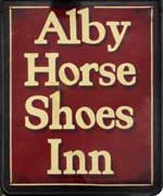 The pub sign. Alby Horse Shoes Inn, Alby, Norfolk