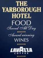 The pub sign. The Yarborough Hotel, Grimsby, Lincolnshire